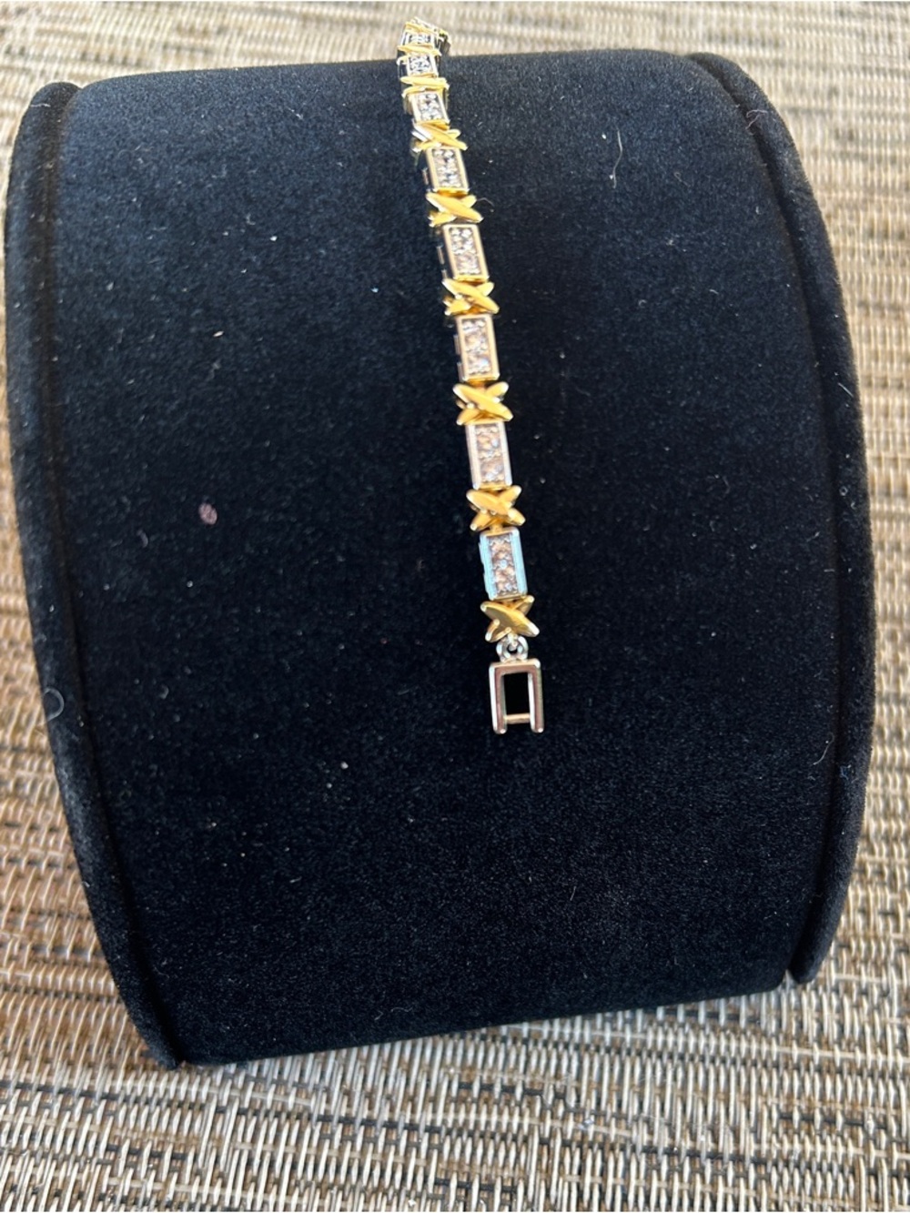 Two-Tone Gold & Silver Pavé Link Bracelet - Picture 4 of 5